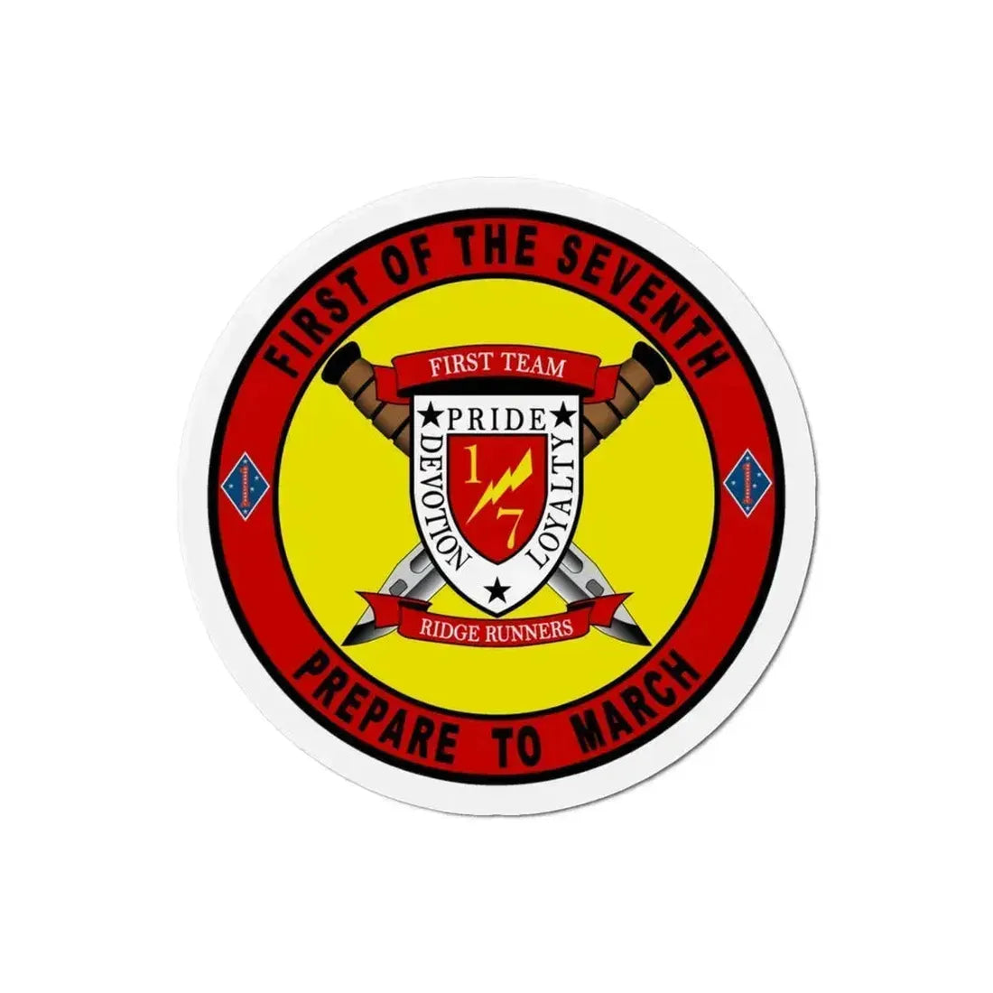 1st Battalion 7th Marines (USMC) Refrigerator Magnet 3 Inch - The Sticker Space