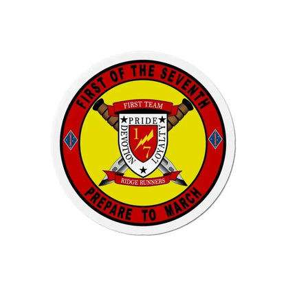 1st Battalion 7th Marines (USMC) Refrigerator Magnet 3 Inch - The Sticker Space