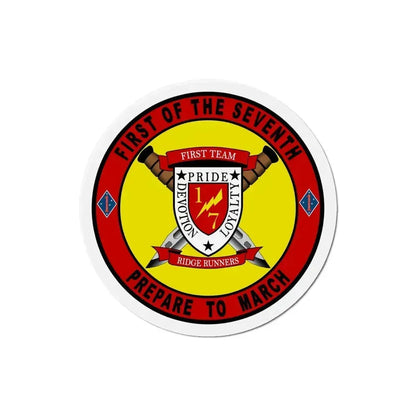 1st Battalion 7th Marines (USMC) Refrigerator Magnet 5 Inch - The Sticker Space