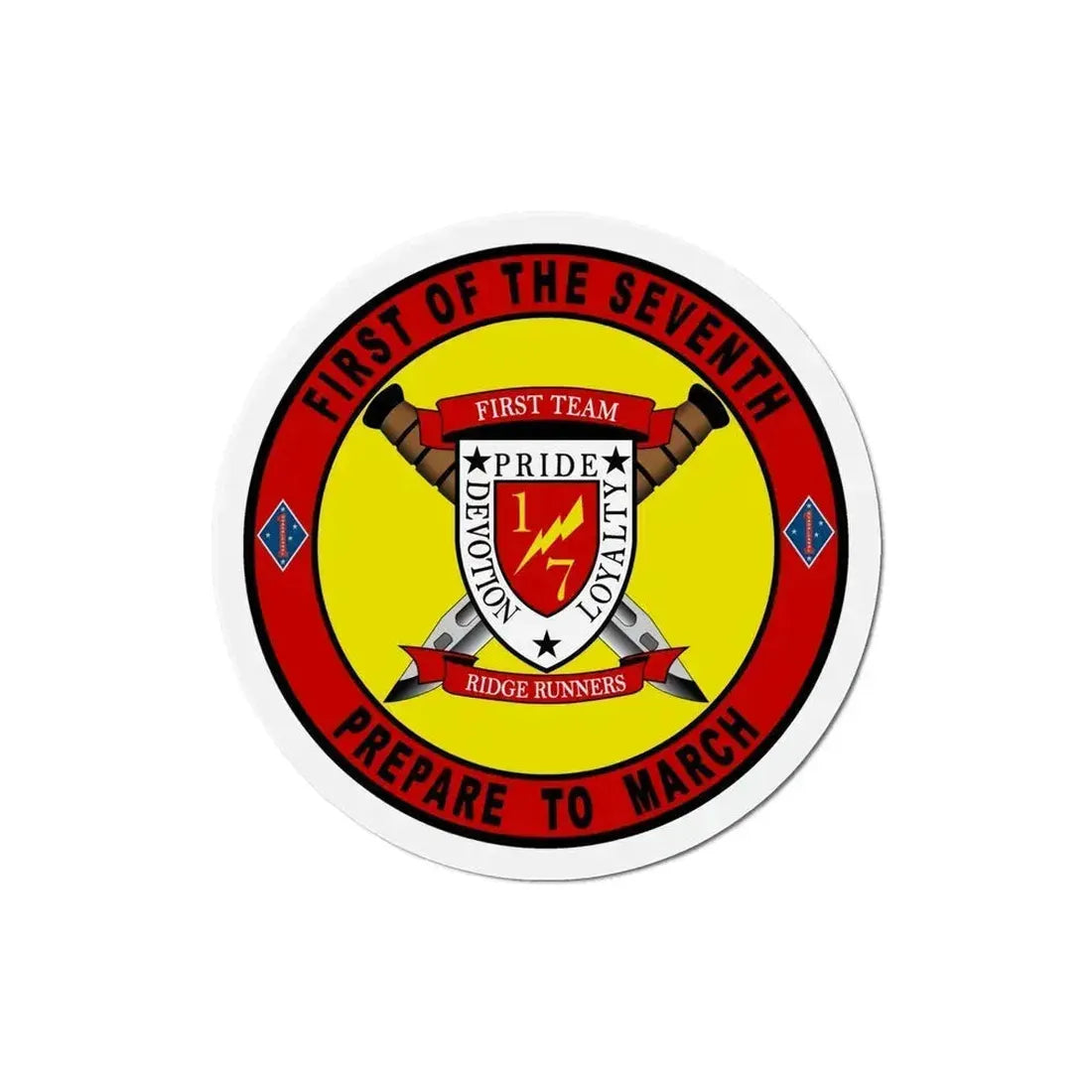 1st Battalion 7th Marines (USMC) Refrigerator Magnet 6 Inch - The Sticker Space