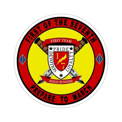 1st Battalion 7th Marines (USMC) STICKER Vinyl Die-Cut Decal 3 Inch - The Sticker Space