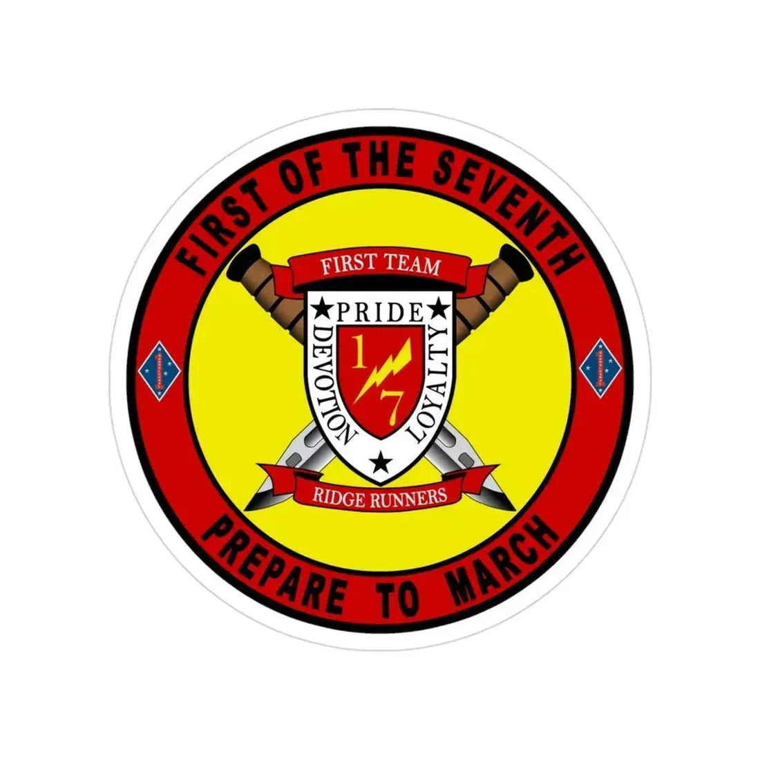 1st Battalion 7th Marines (USMC) Transparent STICKER Die-Cut Vinyl Decal - The Sticker Space