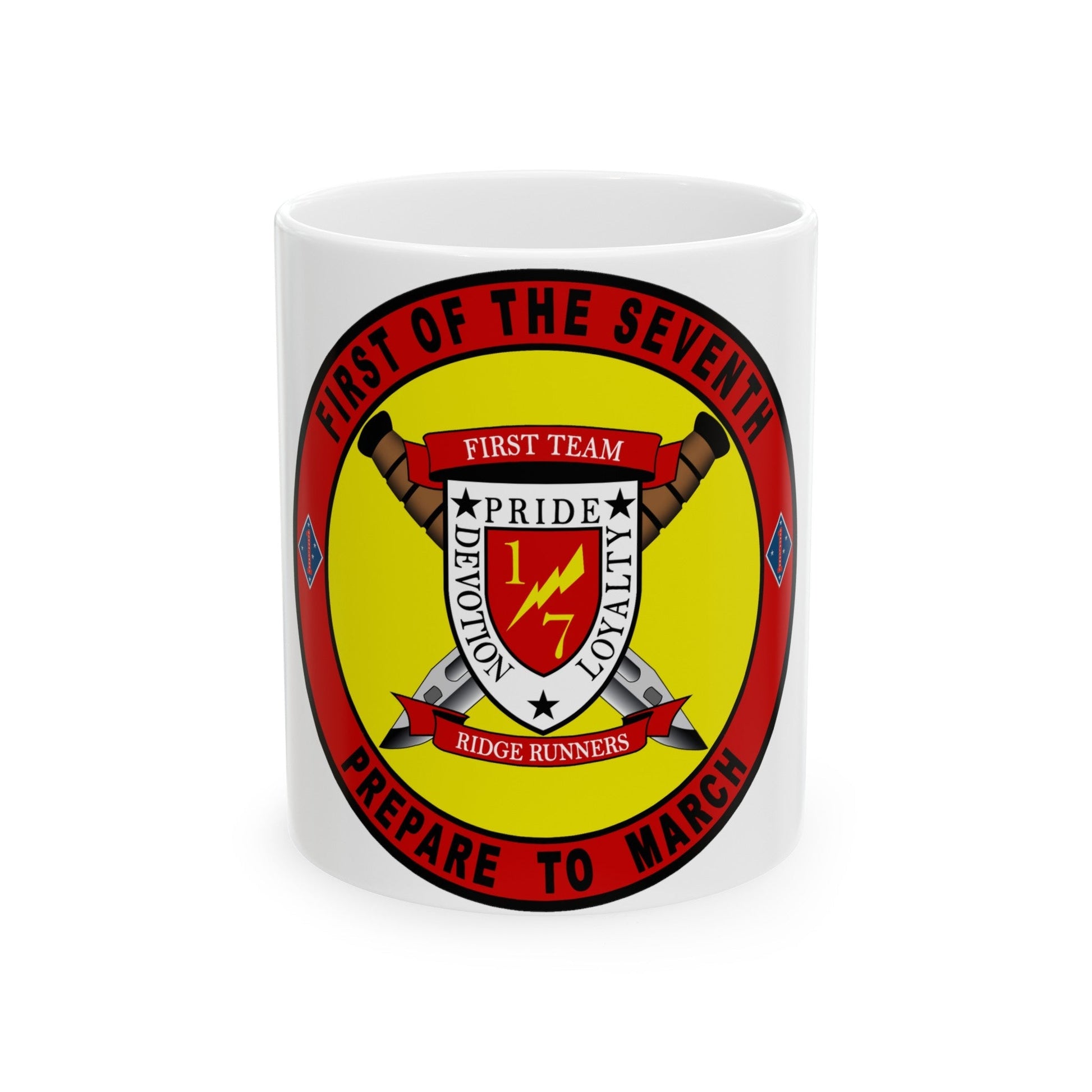 1st Battalion 7th Marines (USMC) White Coffee Mug-11oz-The Sticker Space