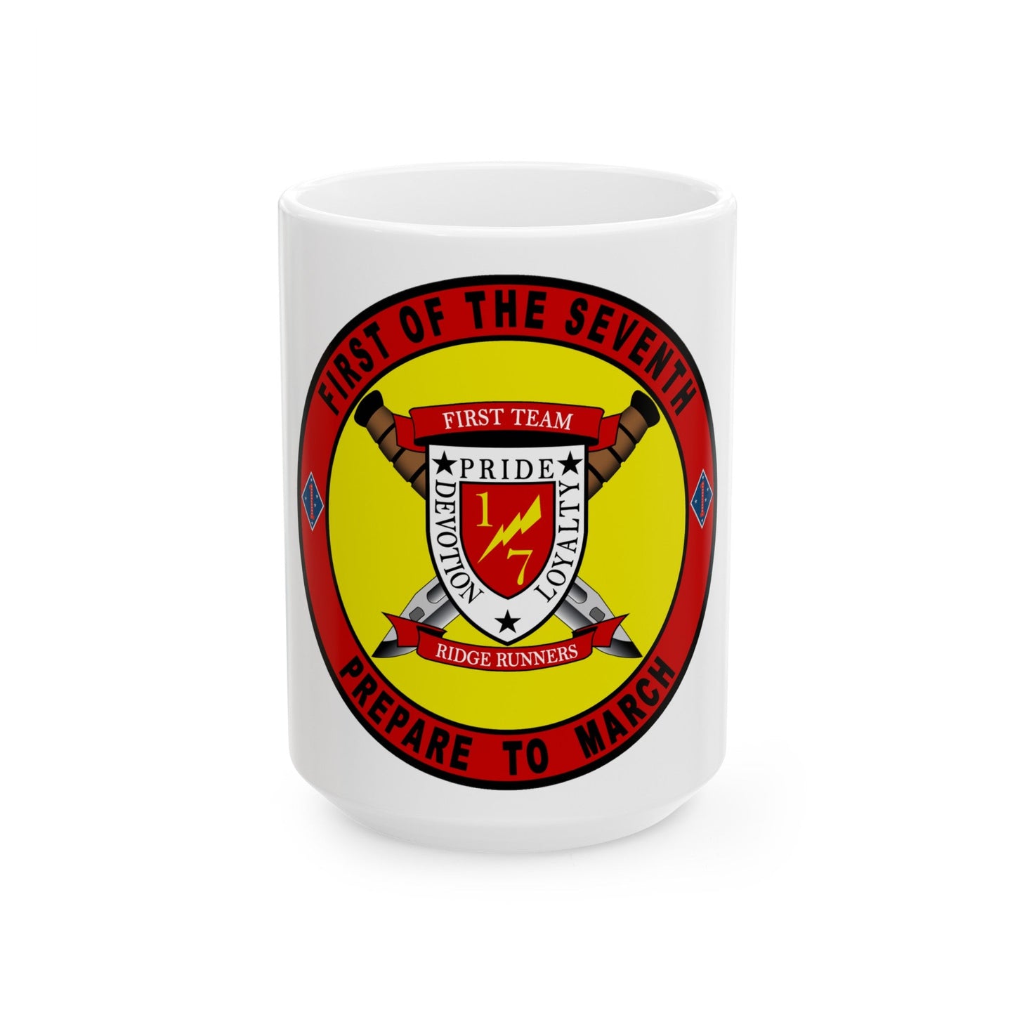 1st Battalion 7th Marines (USMC) White Coffee Mug-15oz-The Sticker Space