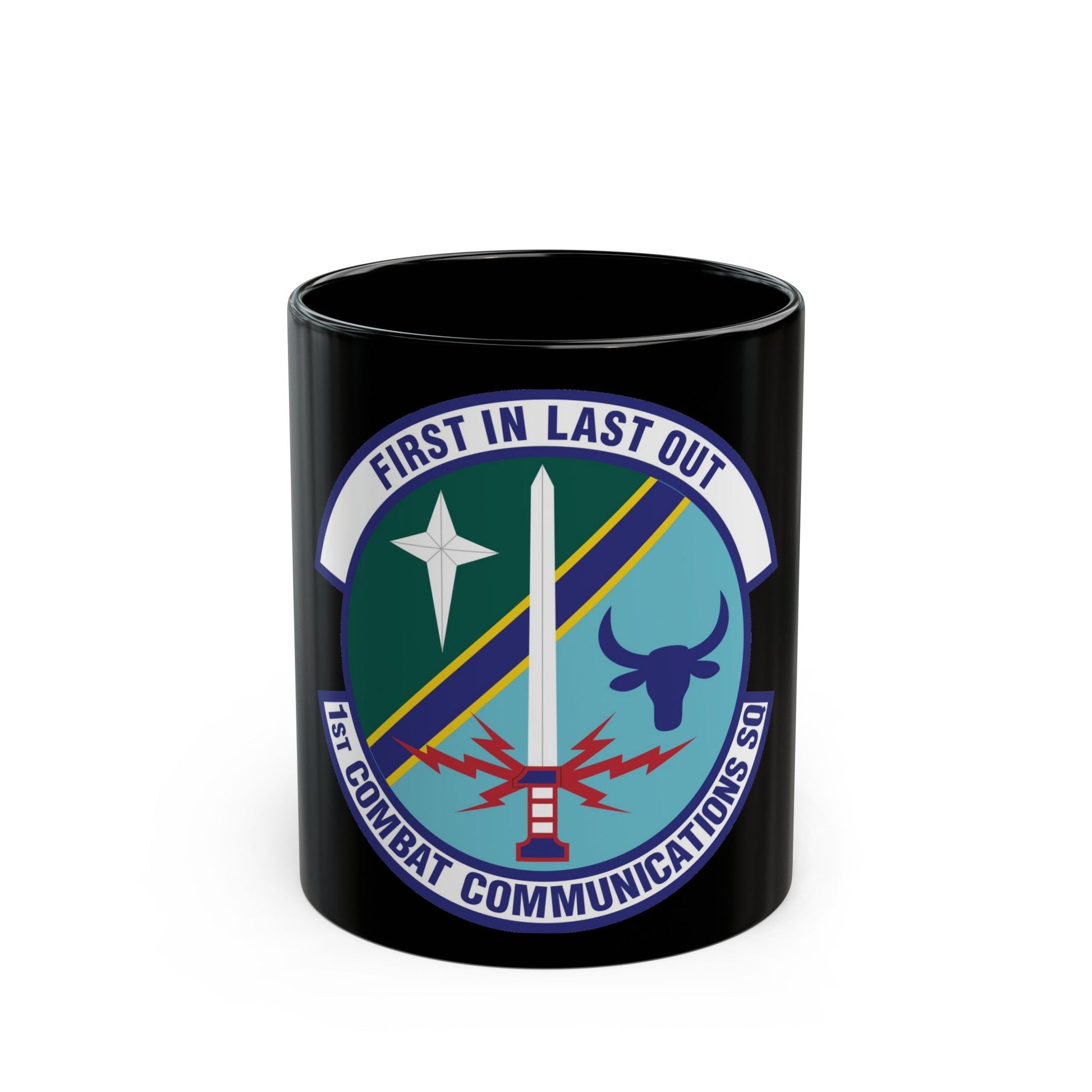 1st Combat Communications Squadron (U.S. Air Force) Black Coffee Mug-11oz-The Sticker Space