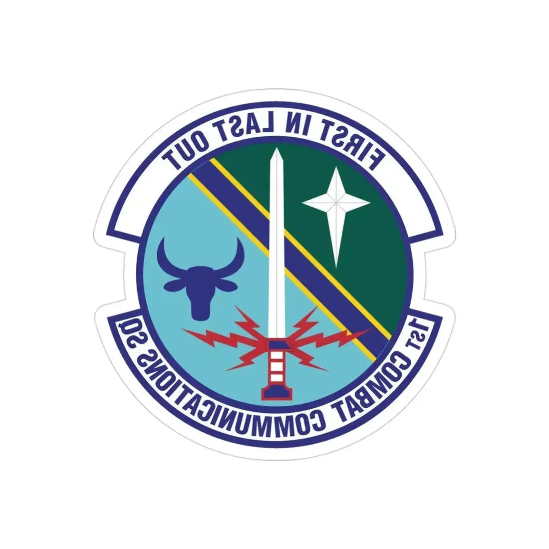 1st Combat Communications Squadron (U.S. Air Force) REVERSE PRINT Transparent Die-Cut STICKER - The Sticker Space