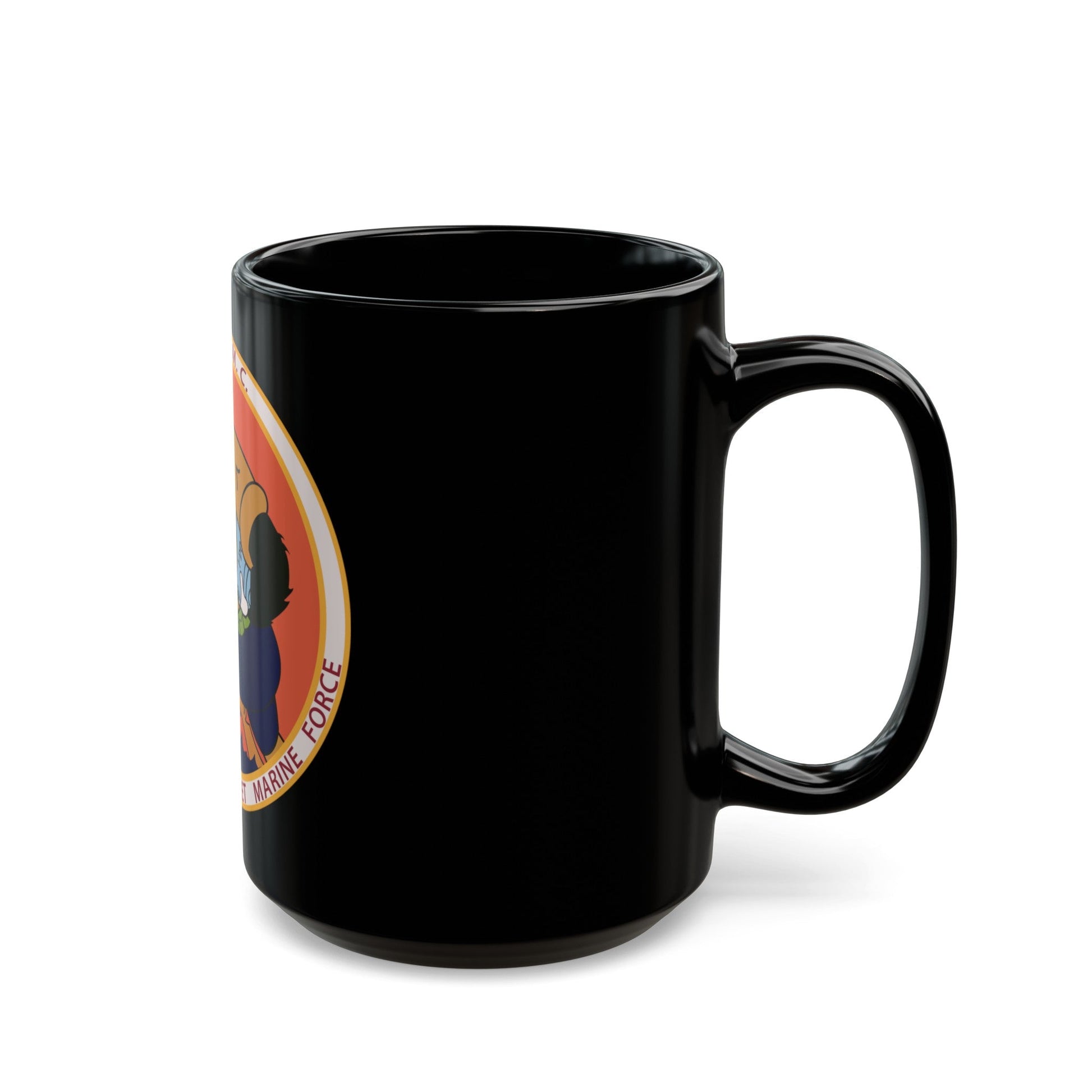 1st Defense Battalion Wake Island (USMC) Black Coffee Mug-The Sticker Space