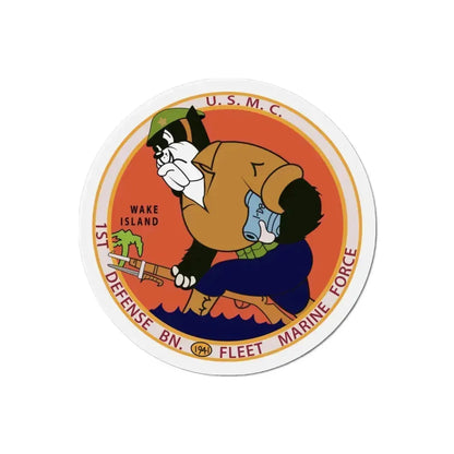 1st Defense Battalion Wake Island (USMC) Refrigerator Magnet 3 Inch - The Sticker Space