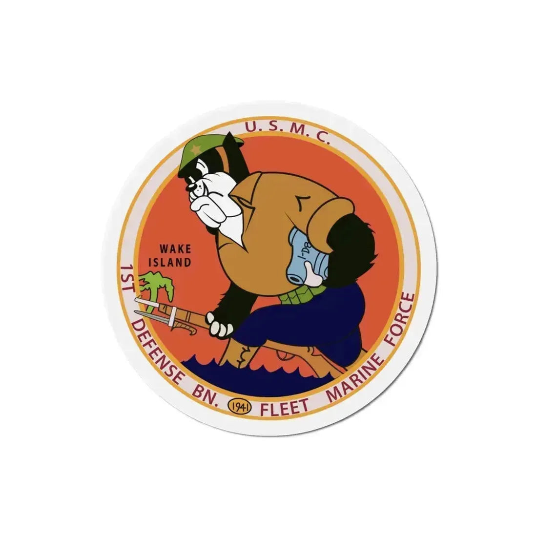 1st Defense Battalion Wake Island (USMC) Refrigerator Magnet 6 Inch - The Sticker Space