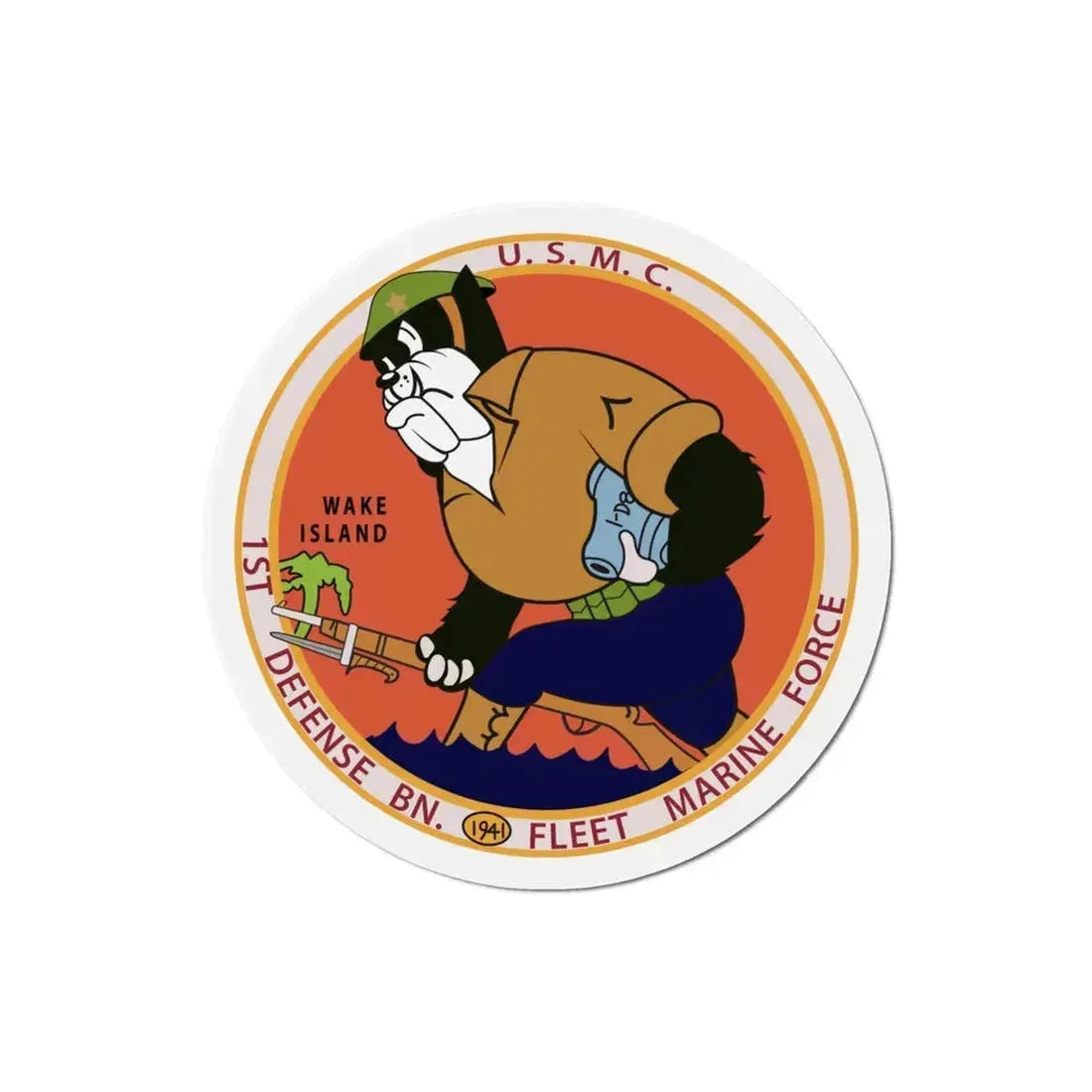 1st Defense Battalion Wake Island (USMC) Refrigerator Magnet - The Sticker Space