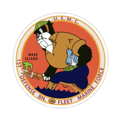 1st Defense Battalion Wake Island (USMC) STICKER Vinyl Die-Cut Decal 3 Inch - The Sticker Space