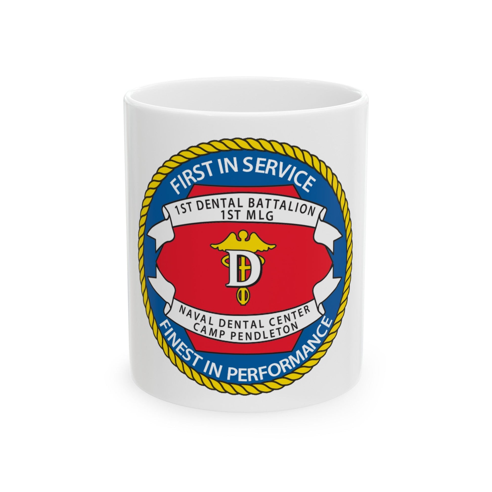 1st Dental Btn Naval Dental Cnt Camp Pendleton (U.S. Navy) White Coffee Mug-11oz-The Sticker Space