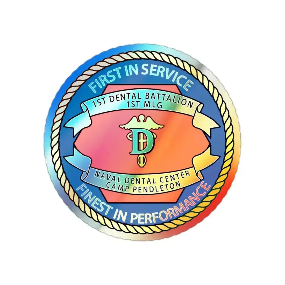 1st Dental Btn Naval Dental Cnt Camp Pendleton (U.S. Navy) Holographic STICKER Die-Cut Vinyl Decal 2 Inch Holographic - The Sticker Space