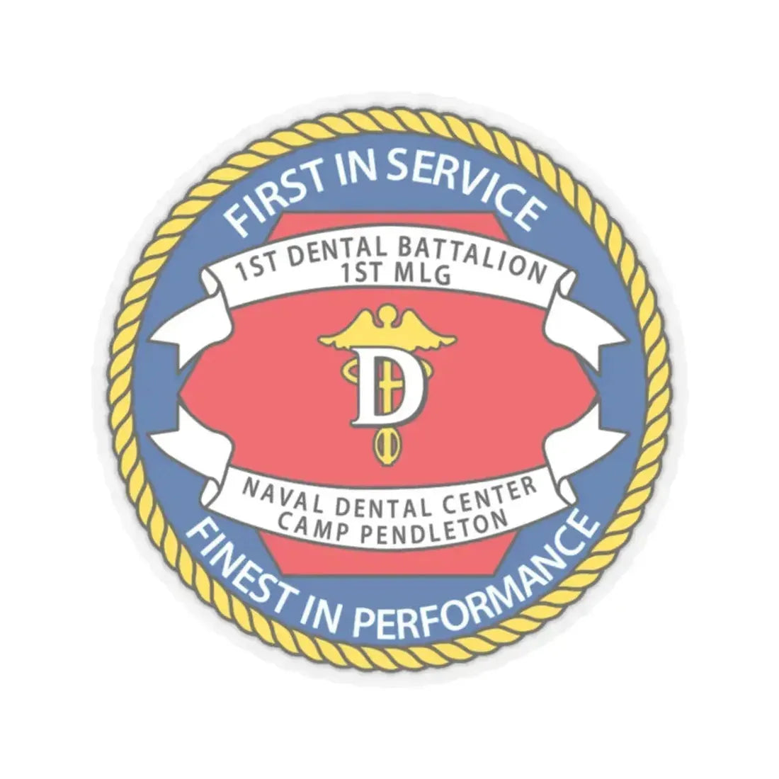 1st Dental Btn Naval Dental Cnt Camp Pendleton (U.S. Navy) STICKER Vinyl Kiss-Cut Decal 2 Inch Transparent - The Sticker Space