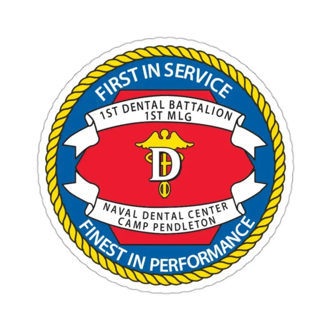 1st Dental Btn Naval Dental Cnt Camp Pendleton (U.S. Navy) STICKER Vinyl Kiss-Cut Decal 2 Inch White - The Sticker Space