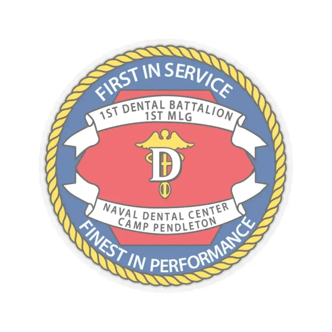 1st Dental Btn Naval Dental Cnt Camp Pendleton (U.S. Navy) STICKER Vinyl Kiss-Cut Decal 3 Inch Transparent - The Sticker Space