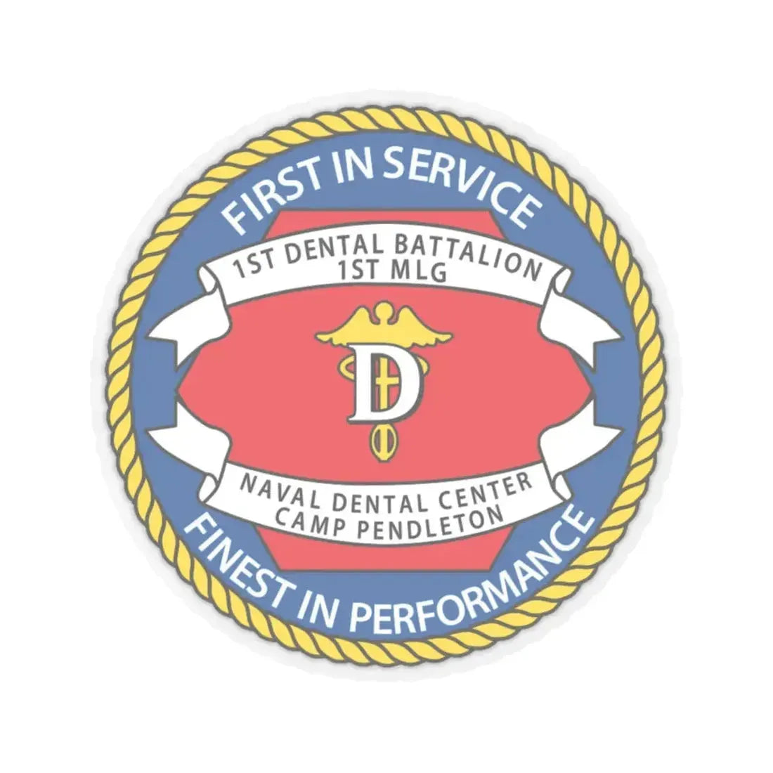 1st Dental Btn Naval Dental Cnt Camp Pendleton (U.S. Navy) STICKER Vinyl Kiss-Cut Decal 4 Inch Transparent - The Sticker Space