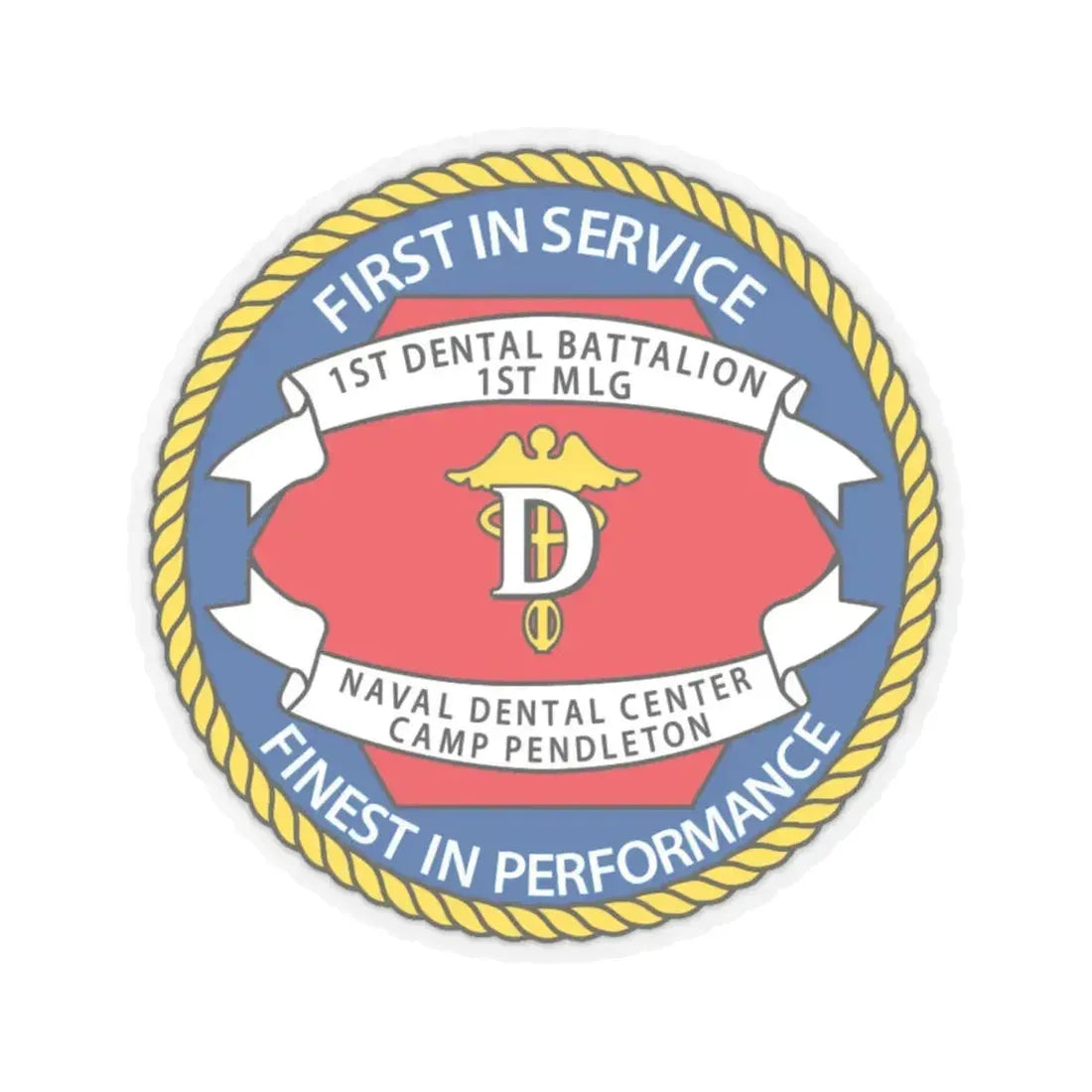 1st Dental Btn Naval Dental Cnt Camp Pendleton (U.S. Navy) STICKER Vinyl Kiss-Cut Decal 6 Inch Transparent - The Sticker Space