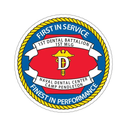1st Dental Btn Naval Dental Cnt Camp Pendleton (U.S. Navy) STICKER Vinyl Kiss-Cut Decal 6 Inch White - The Sticker Space