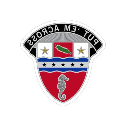 1st Engineer Brigade (U.S. Army) REVERSE PRINT Transparent Die-Cut STICKER 4 Inch Die-Cut Transparent - The Sticker Space