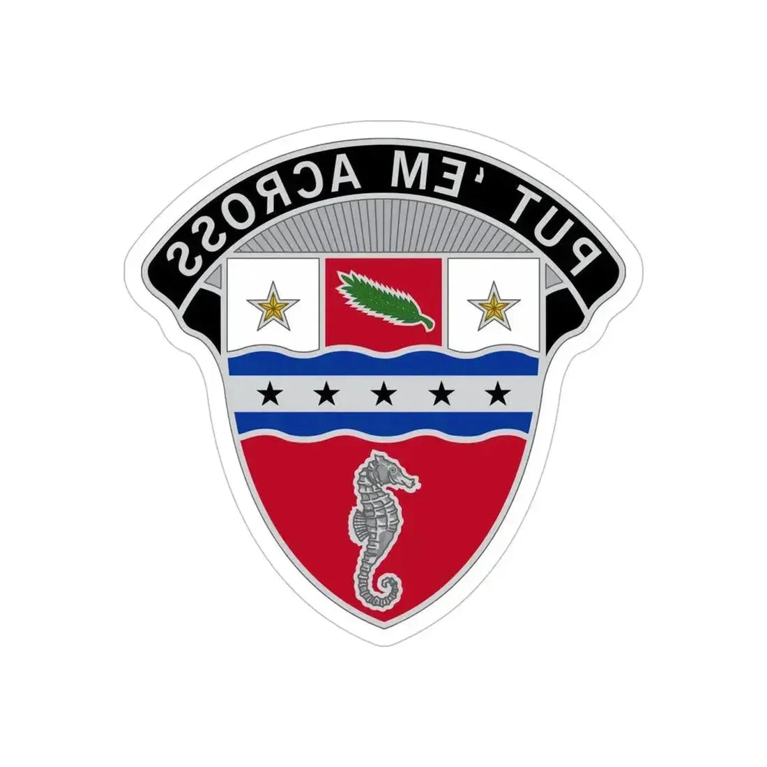 1st Engineer Brigade (U.S. Army) REVERSE PRINT Transparent Die-Cut STICKER 5 Inch Die-Cut Transparent - The Sticker Space