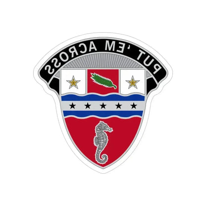 1st Engineer Brigade (U.S. Army) REVERSE PRINT Transparent Die-Cut STICKER 5 Inch Die-Cut Transparent - The Sticker Space