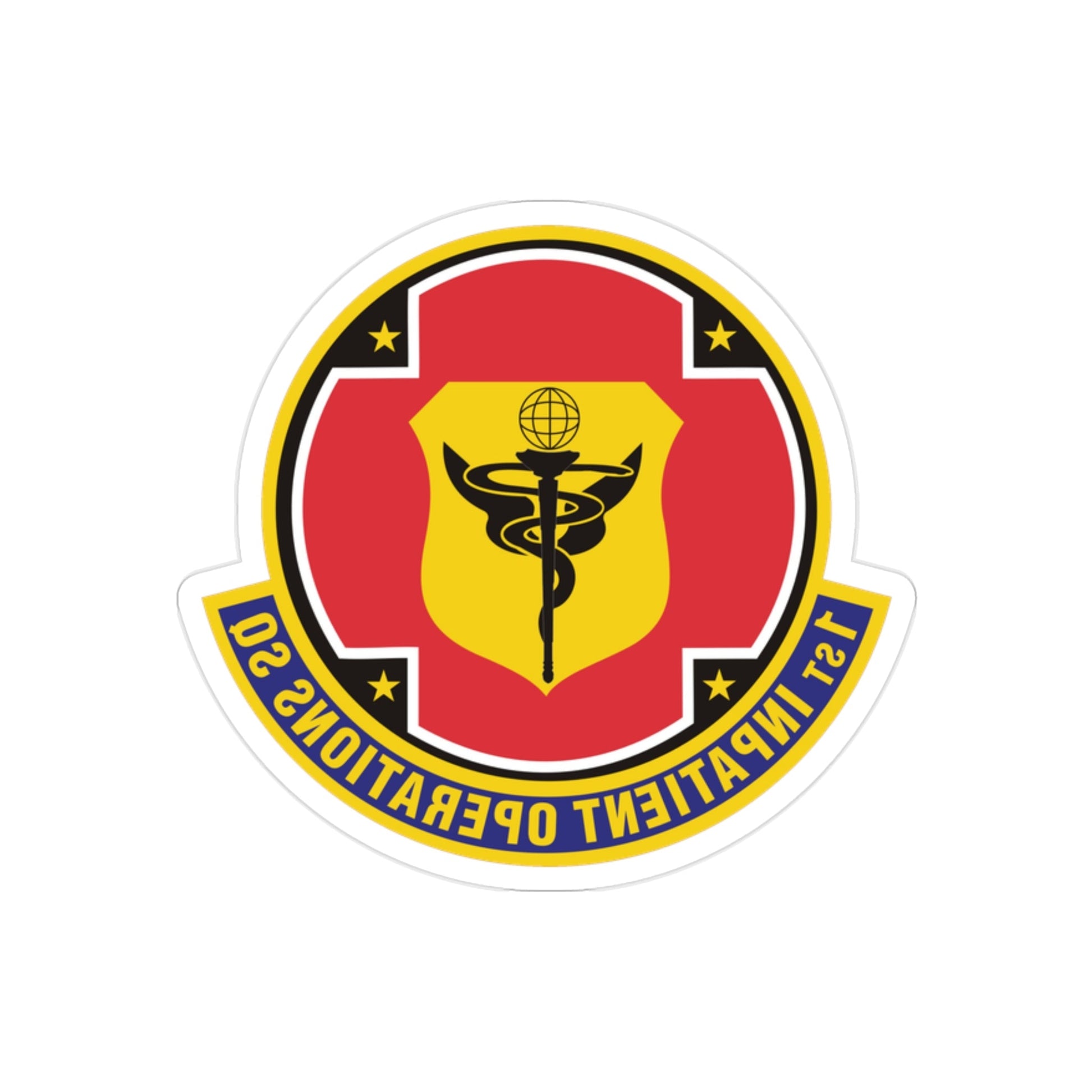 1st Inpatient Operations Squadron (U.S. Air Force) REVERSE PRINT Transparent STICKER-2" × 2"-The Sticker Space