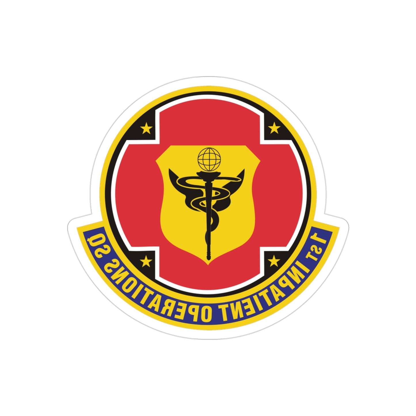 1st Inpatient Operations Squadron (U.S. Air Force) REVERSE PRINT Transparent STICKER-3" × 3"-The Sticker Space