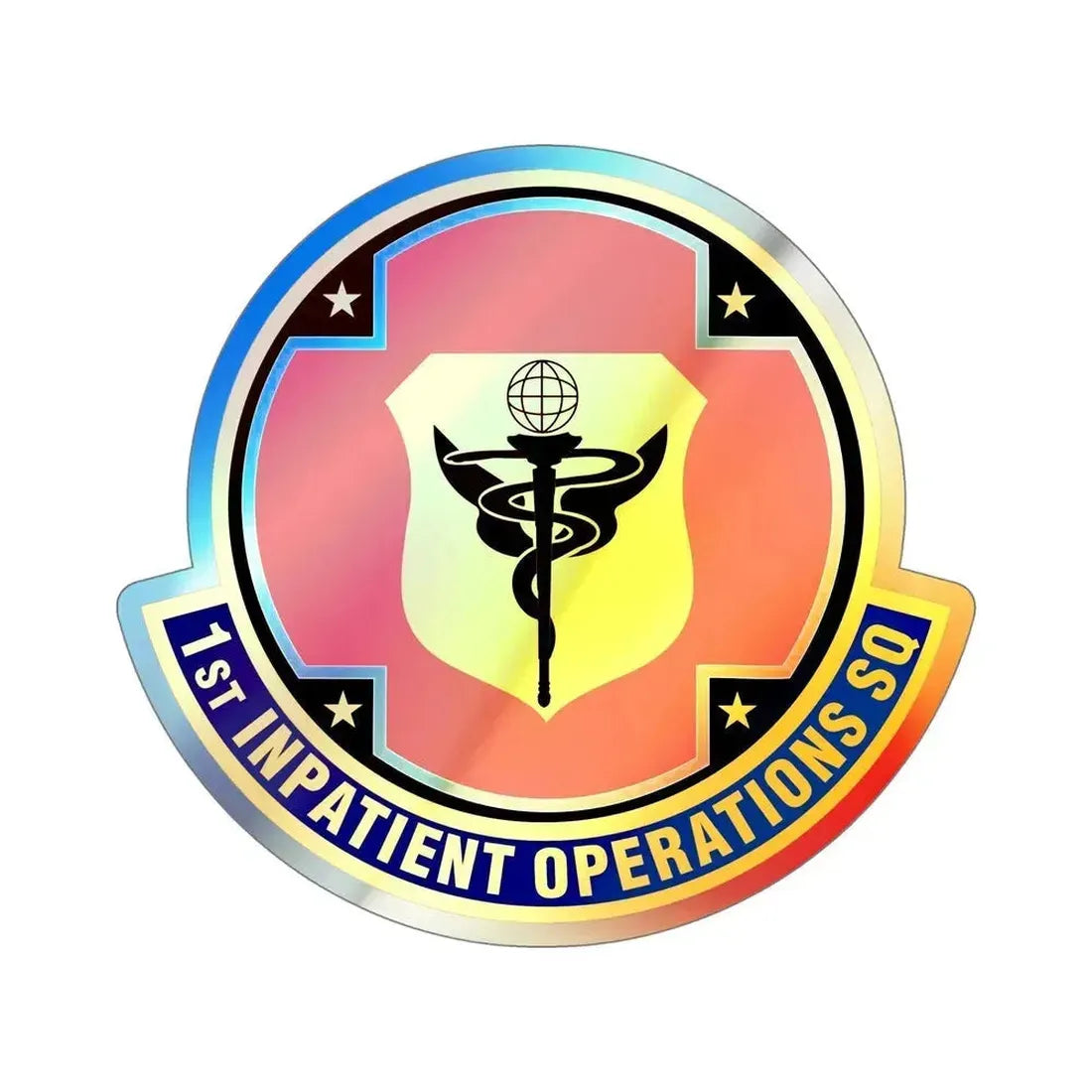 1st Inpatient Operations Squadron (U.S. Air Force) Holographic STICKER Die-Cut Vinyl Decal 6 Inch Holographic - The Sticker Space