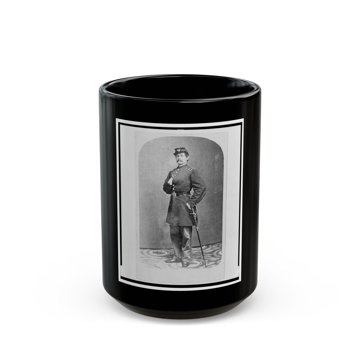 1st Lieutenant August Bitter, Union Officer In The 24th Illinois Regiment, Full-Length Portrait, Standing, Facing Front (U.S. Civil War) Black Coffee Mug