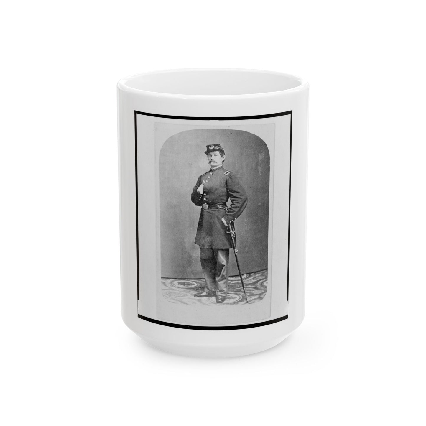 1st Lieutenant August Bitter, Union Officer In The 24th Illinois Regiment, Full-Length Portrait, Standing, Facing Front (U.S. Civil War) White Coffee Mug