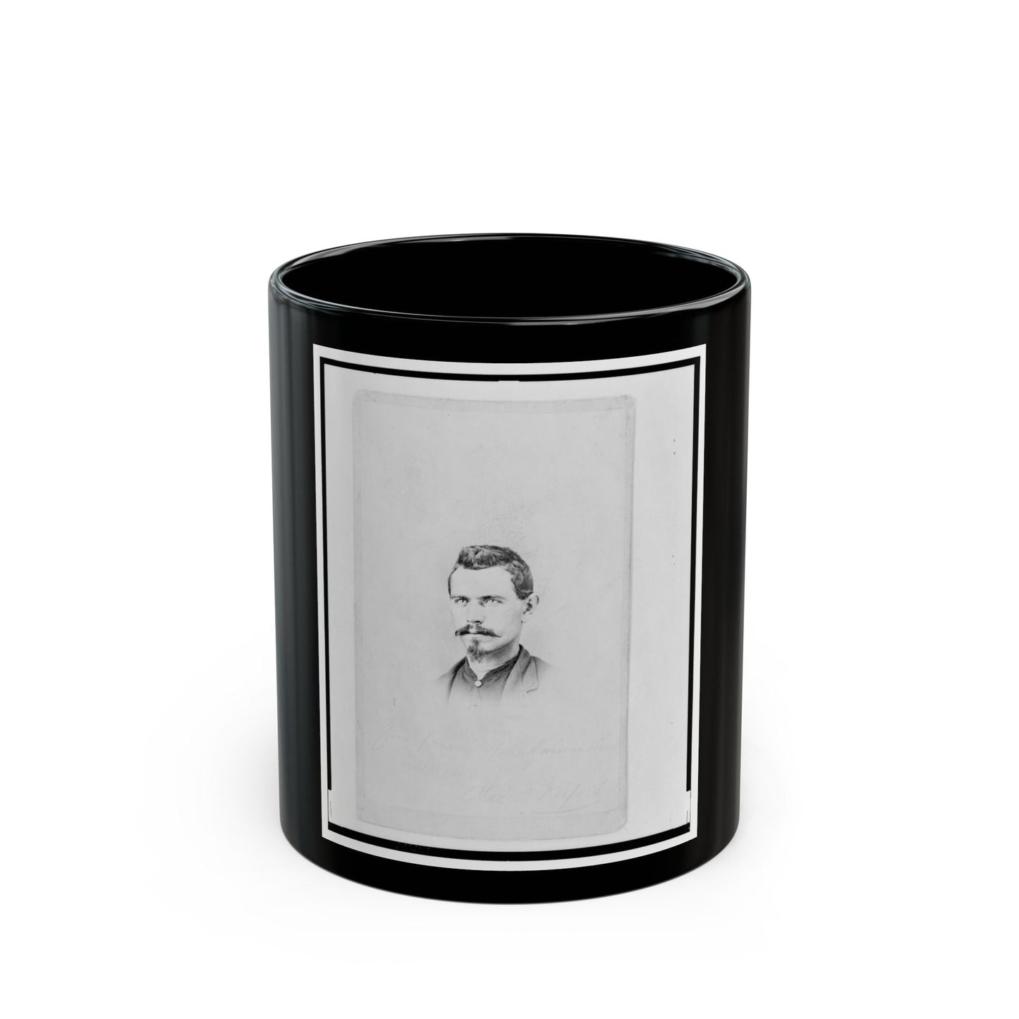 1st Lieutenant Charles Reifert (Reiffert), Union Officer In The 32nd Indiana Regiment, Bust Portrait, Facing Front (U.S. Civil War) Black Coffee Mug