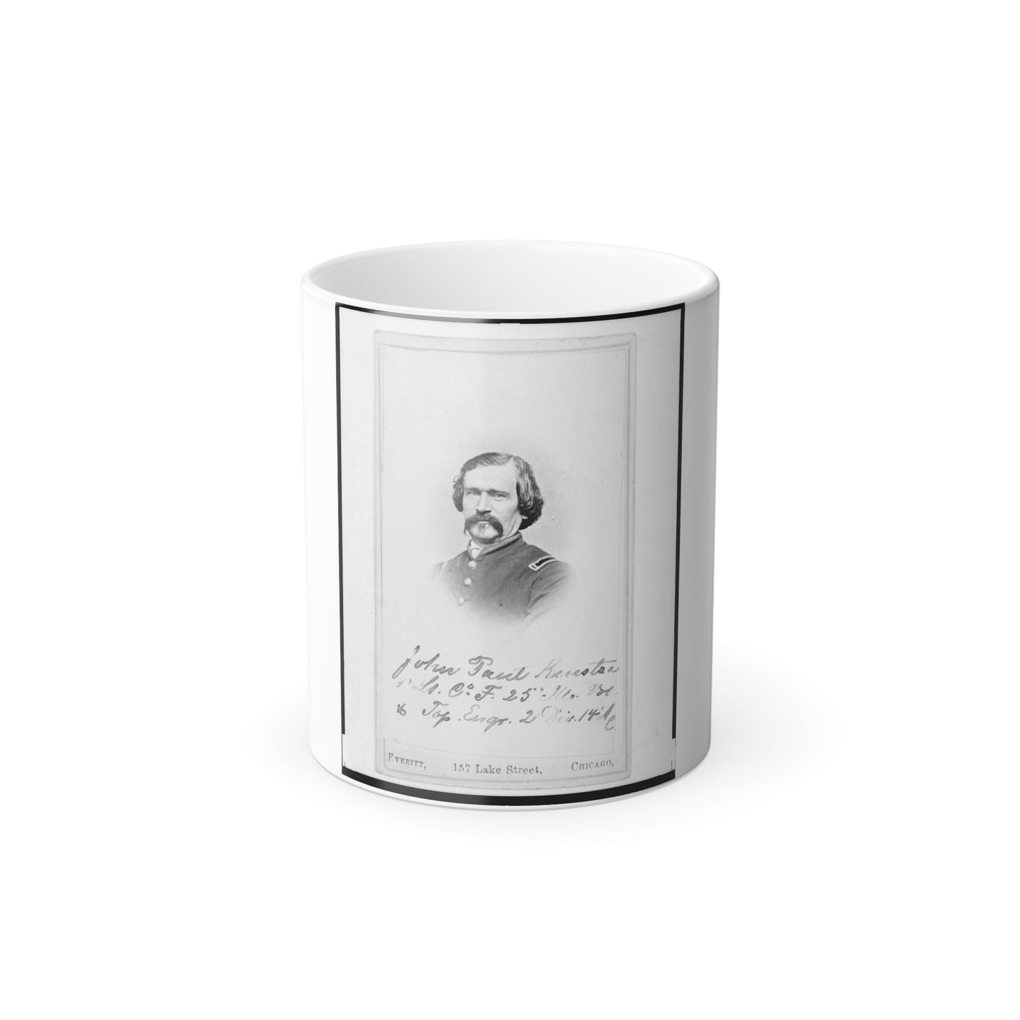 1St Lieutenant John Paul Kuntze, Union Officer, Bust Portrait, Facing Front (U.S. Civil War) Color Morphing Mug 11oz-11oz-The Sticker Space