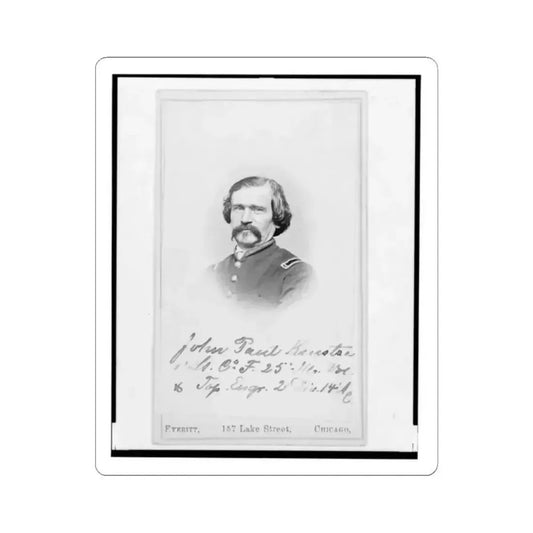 1St Lieutenant John Paul Kuntze, Union Officer, Bust Portrait, Facing Front (U.S. Civil War) STICKER Vinyl Kiss-Cut Decal 2 Inch White - The Sticker Space