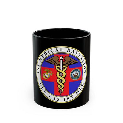 1st Medical Battalion (USMC) Black Coffee Mug-11oz-The Sticker Space