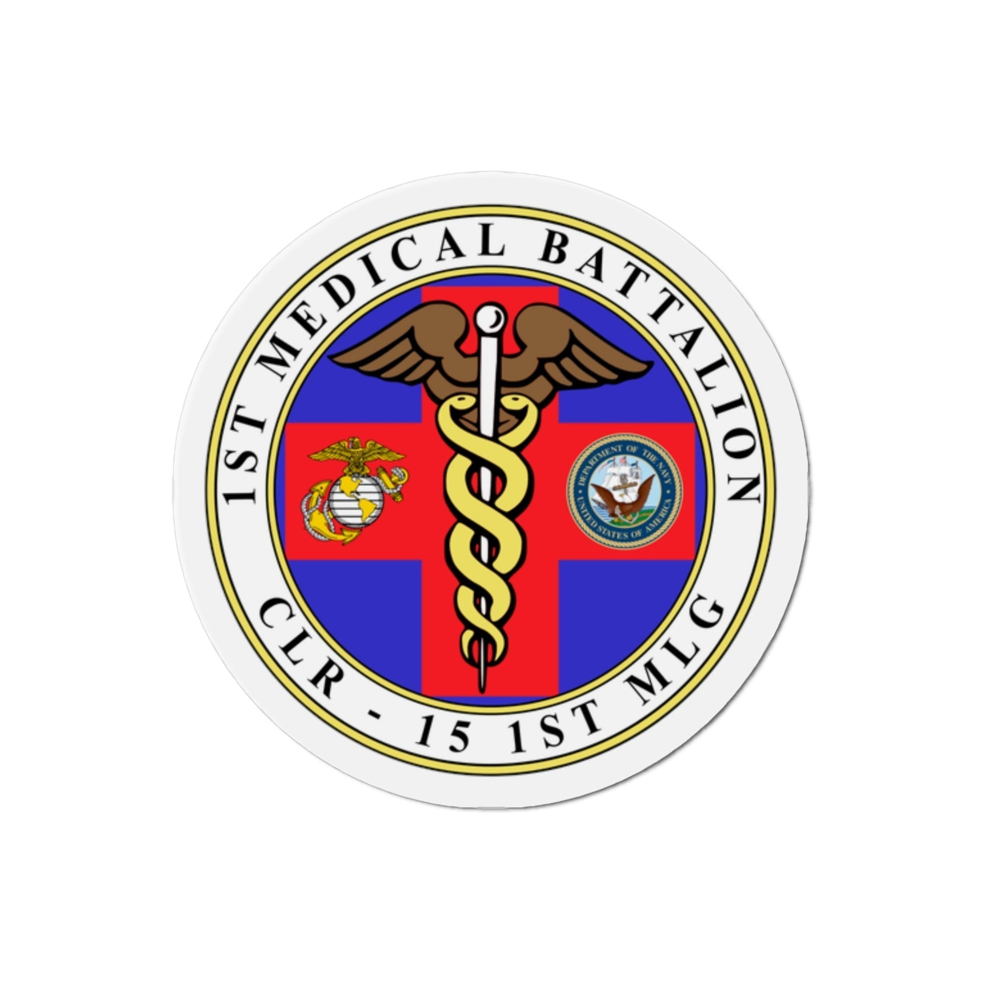 1st Medical Battalion (USMC) Die-Cut Magnet-2 Inch-The Sticker Space