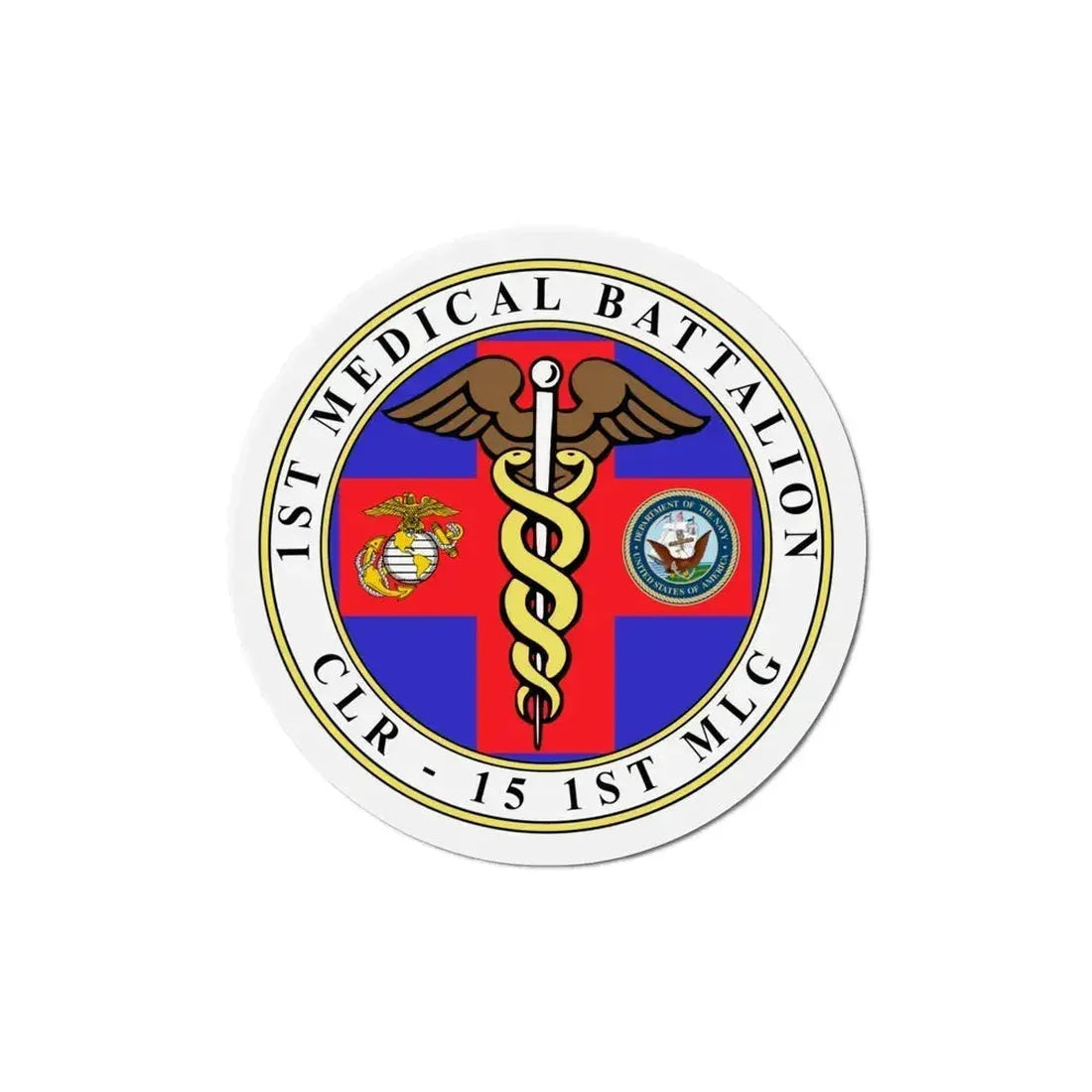 1st Medical Battalion (USMC) Refrigerator Magnet 6 Inch - The Sticker Space