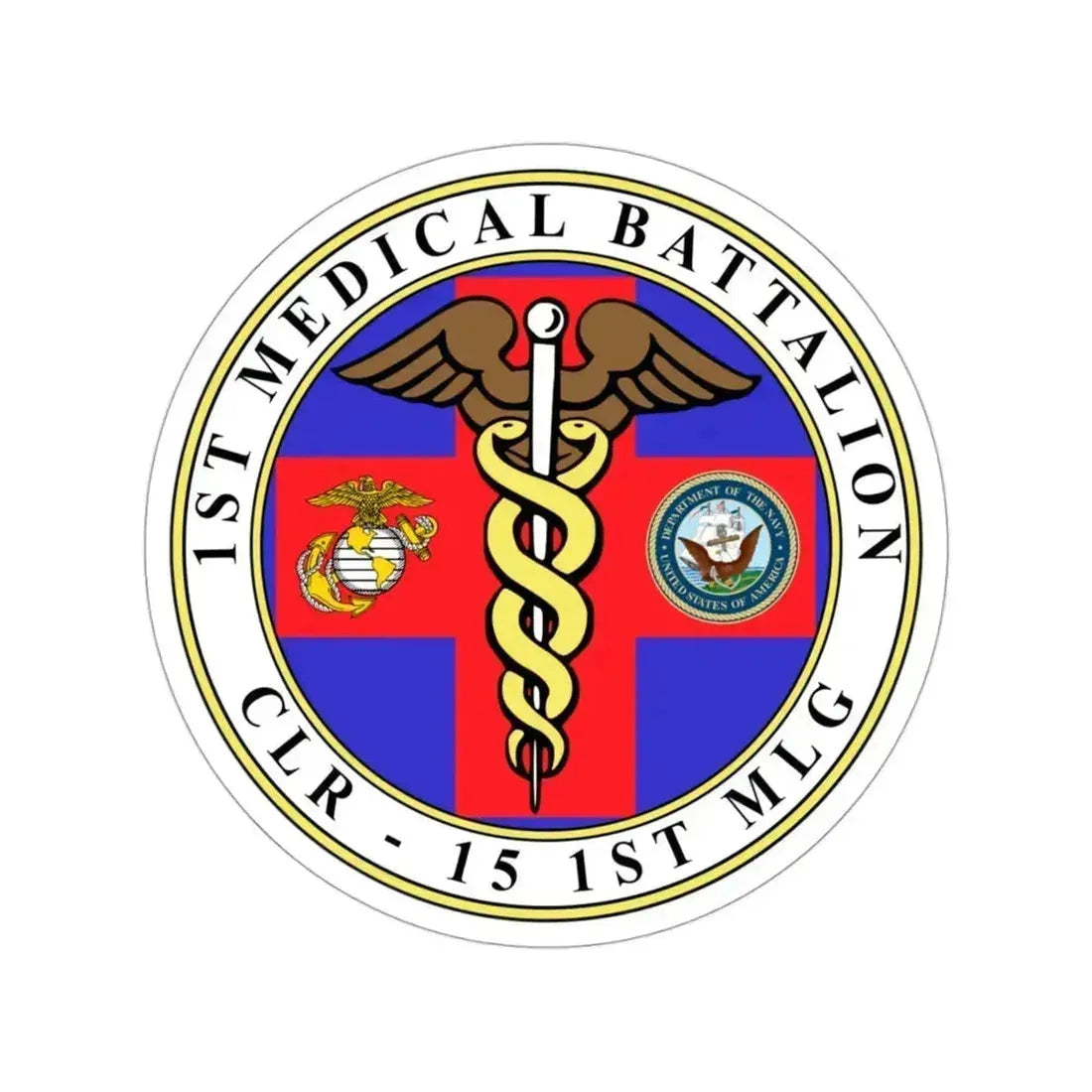 1st Medical Battalion (USMC) STICKER Vinyl Die-Cut Decal 3 Inch - The Sticker Space