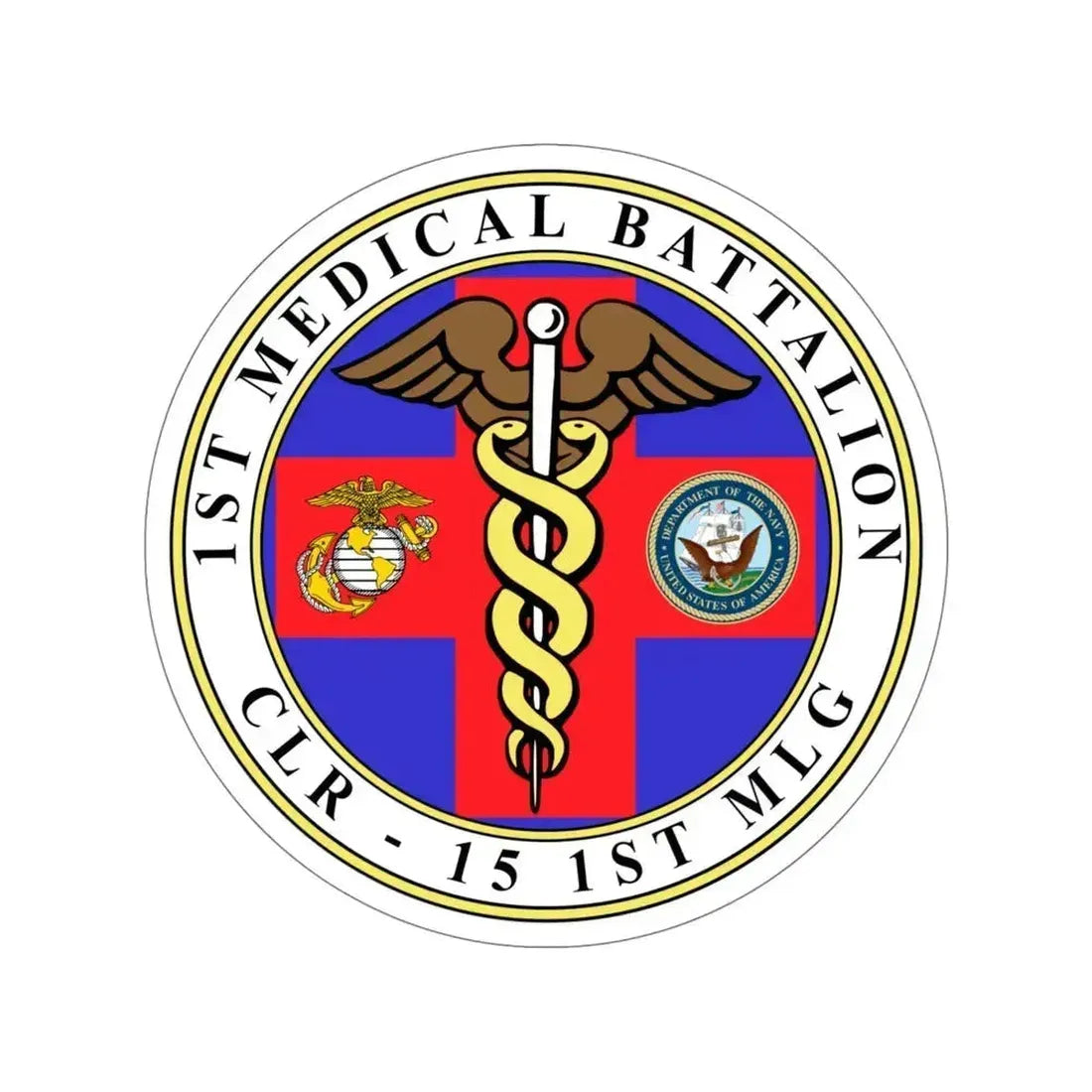 1st Medical Battalion (USMC) STICKER Vinyl Die-Cut Decal 5 Inch - The Sticker Space