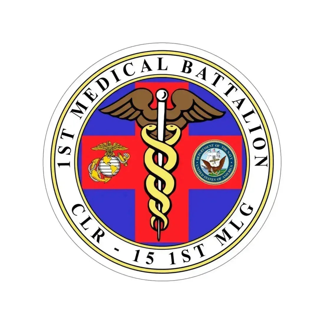 1st Medical Battalion (USMC) STICKER Vinyl Die-Cut Decal 6 Inch - The Sticker Space