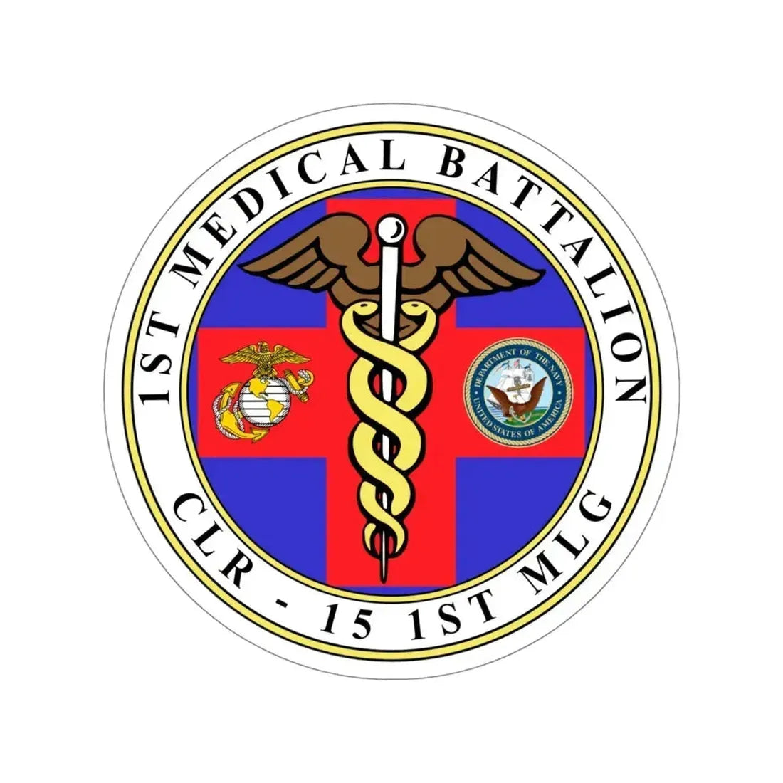 1st Medical Battalion (USMC) STICKER Vinyl Die-Cut Decal - The Sticker Space
