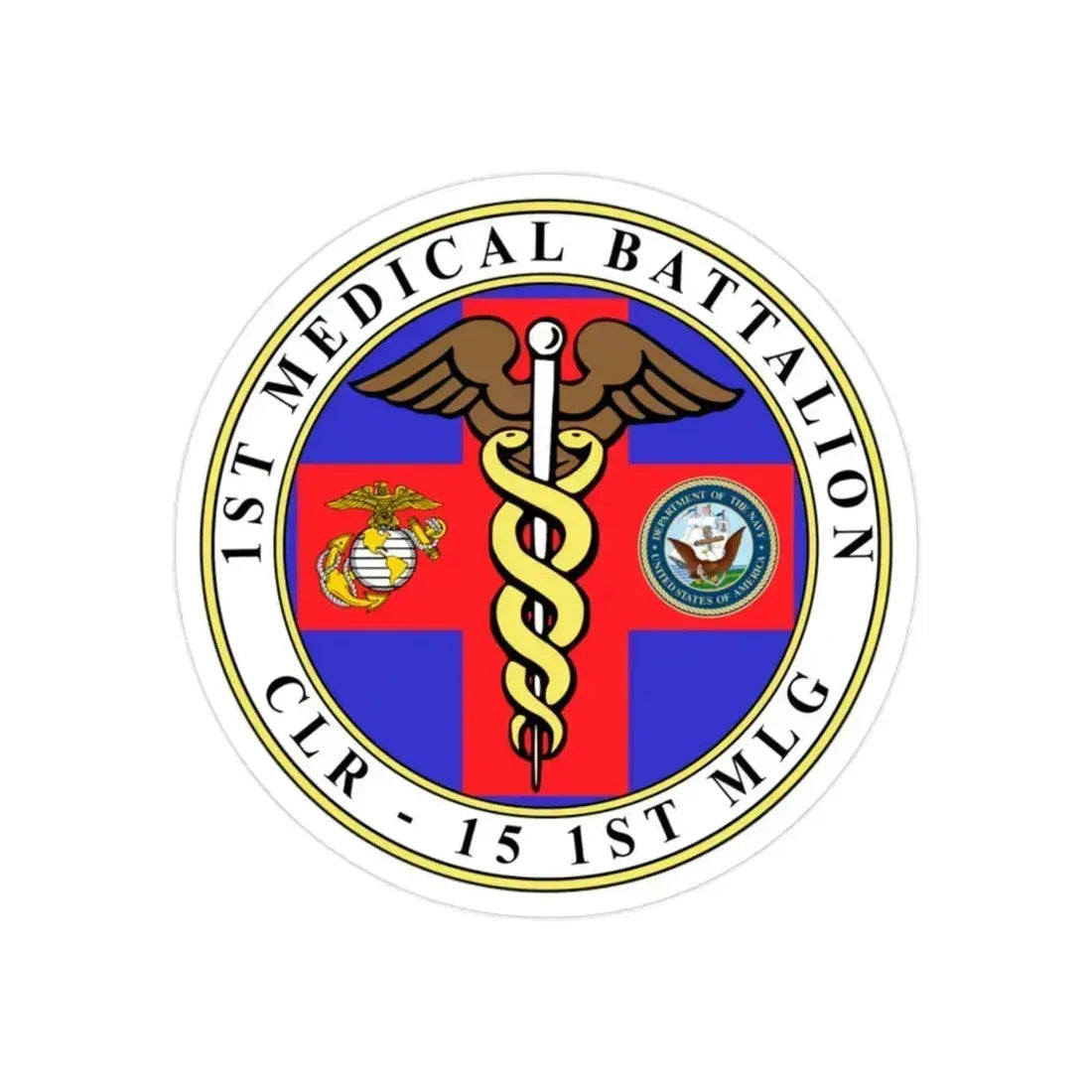 1st Medical Battalion (USMC) Transparent STICKER Die-Cut Vinyl Decal 2 Inch - The Sticker Space