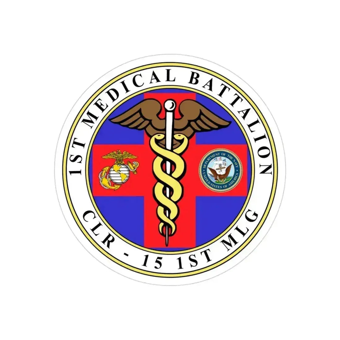 1st Medical Battalion (USMC) Transparent STICKER Die-Cut Vinyl Decal 3 Inch - The Sticker Space