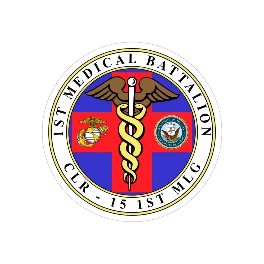 1st Medical Battalion (USMC) Transparent STICKER Die-Cut Vinyl Decal 3 Inch - The Sticker Space
