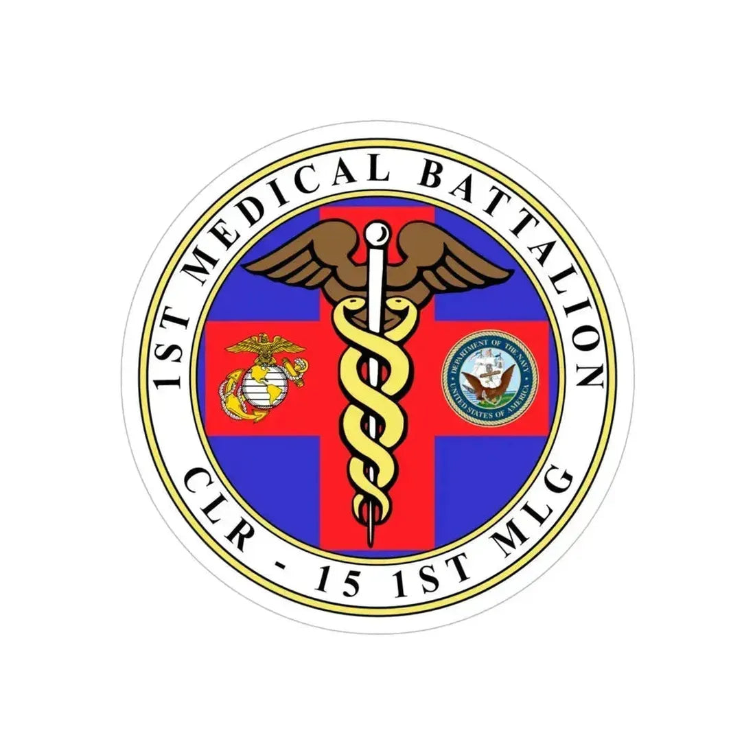1st Medical Battalion (USMC) Transparent STICKER Die-Cut Vinyl Decal 5 Inch - The Sticker Space