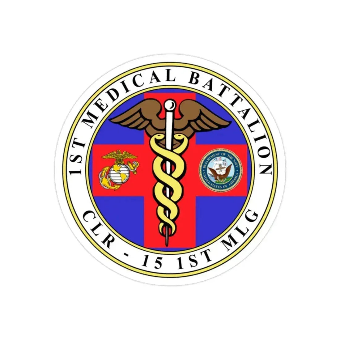 1st Medical Battalion (USMC) Transparent STICKER Die-Cut Vinyl Decal - The Sticker Space