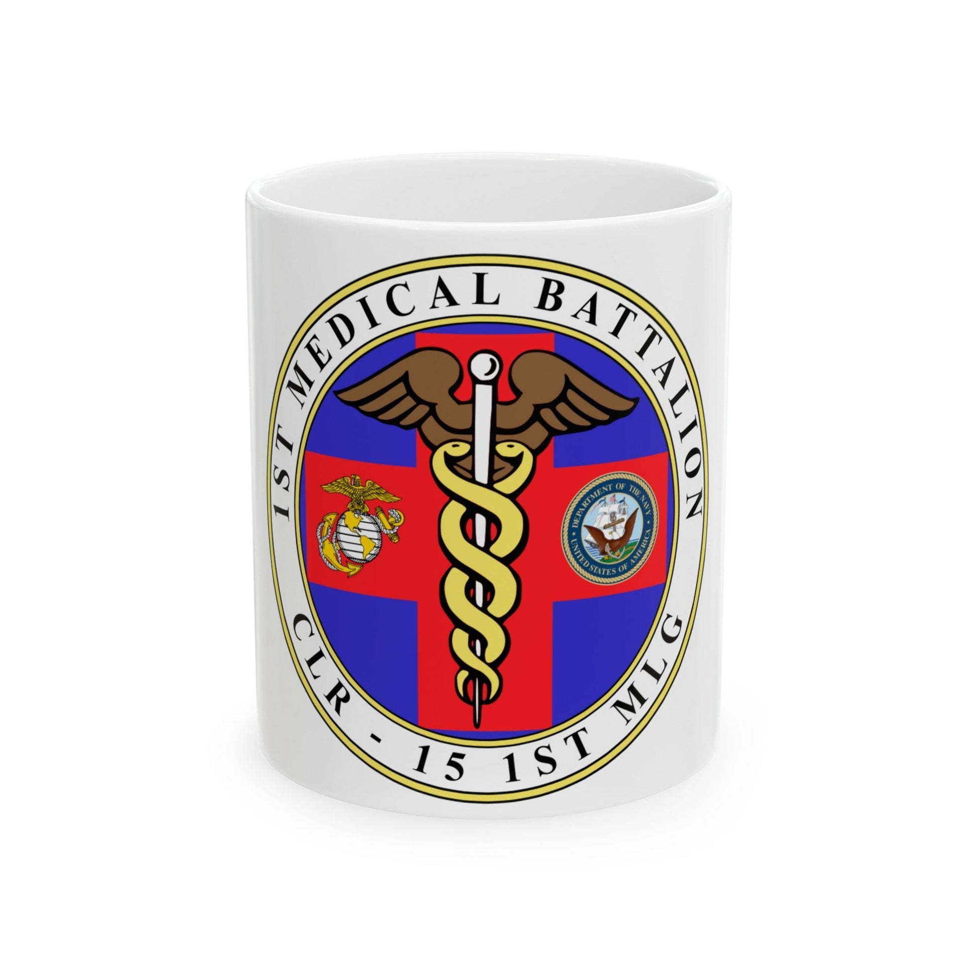 1st Medical Battalion (USMC) White Coffee Mug-11oz-The Sticker Space