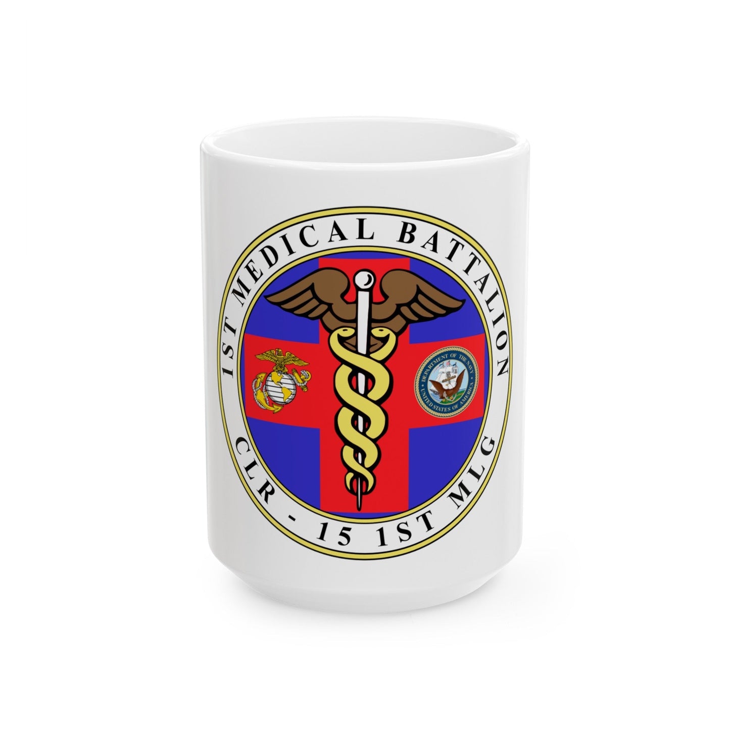 1st Medical Battalion (USMC) White Coffee Mug-15oz-The Sticker Space