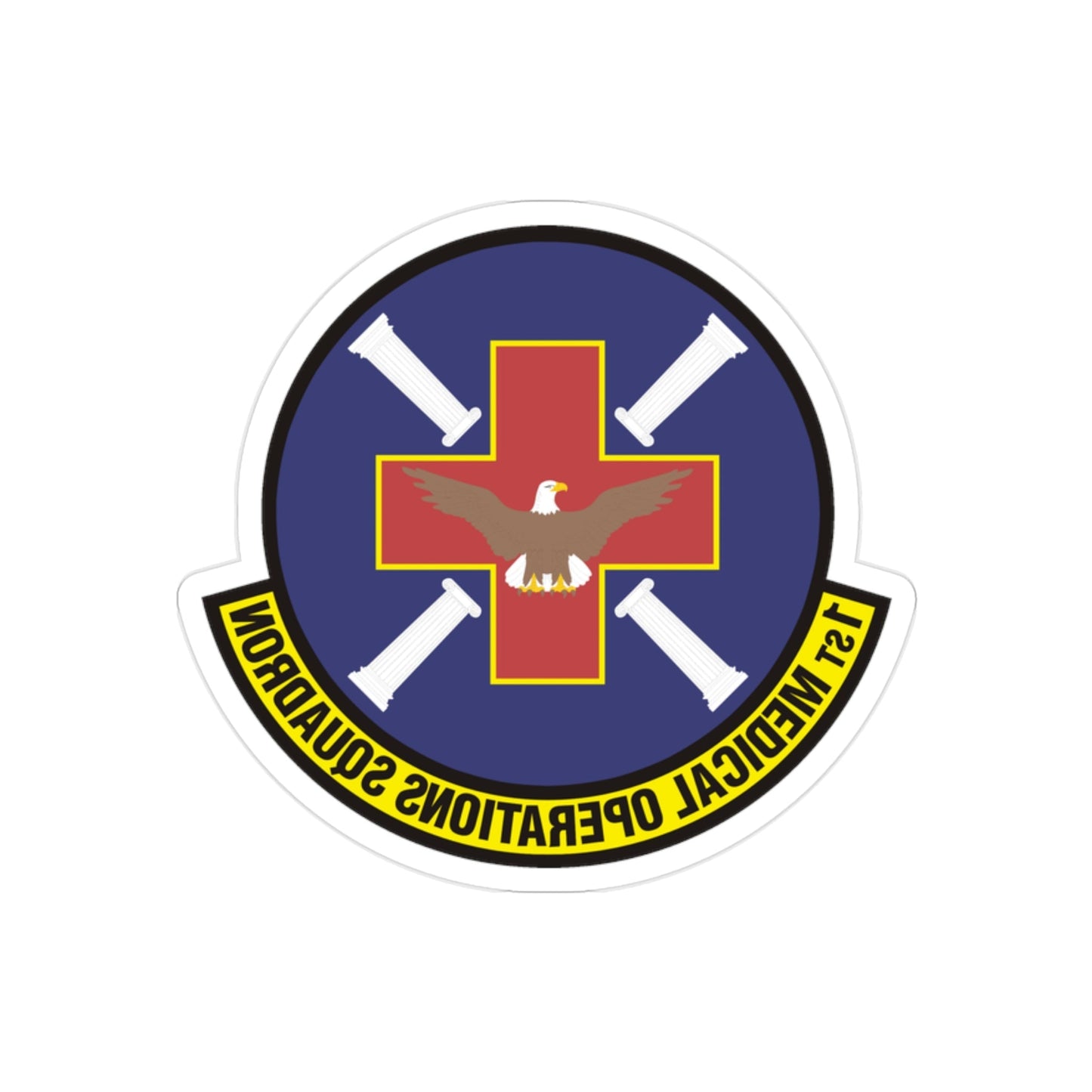 1st Medical Operations Squadron (U.S. Air Force) REVERSE PRINT Transparent STICKER-2" × 2"-The Sticker Space