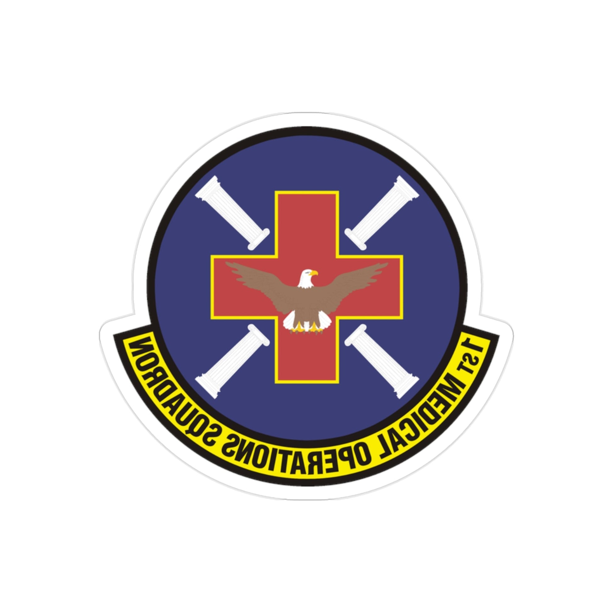 1st Medical Operations Squadron (U.S. Air Force) REVERSE PRINT Transparent STICKER-2" × 2"-The Sticker Space